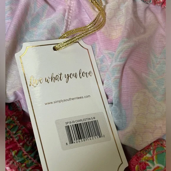 Simply Southern NWT Pineapple 🍍 print pink lounge shorts  S/M - Picture 7 of 9